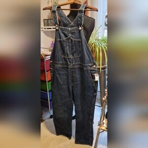 Old Navy Recycled Dark Blue Denim Overalls NWT Vintages 90 Style